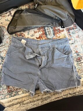 American Eagle Outfitters Women's Faded Blue Denim Cutoff Shorts